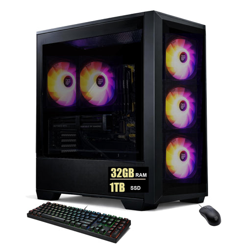 Gamer Master Gaming Desktop PC - Intel Core i7, 32GB RAM, 1TB Ultra-Fast SSD, GeForce RTX 3050 6GB GDDR6, WiFi 6 Ready & Windows 11 Pro