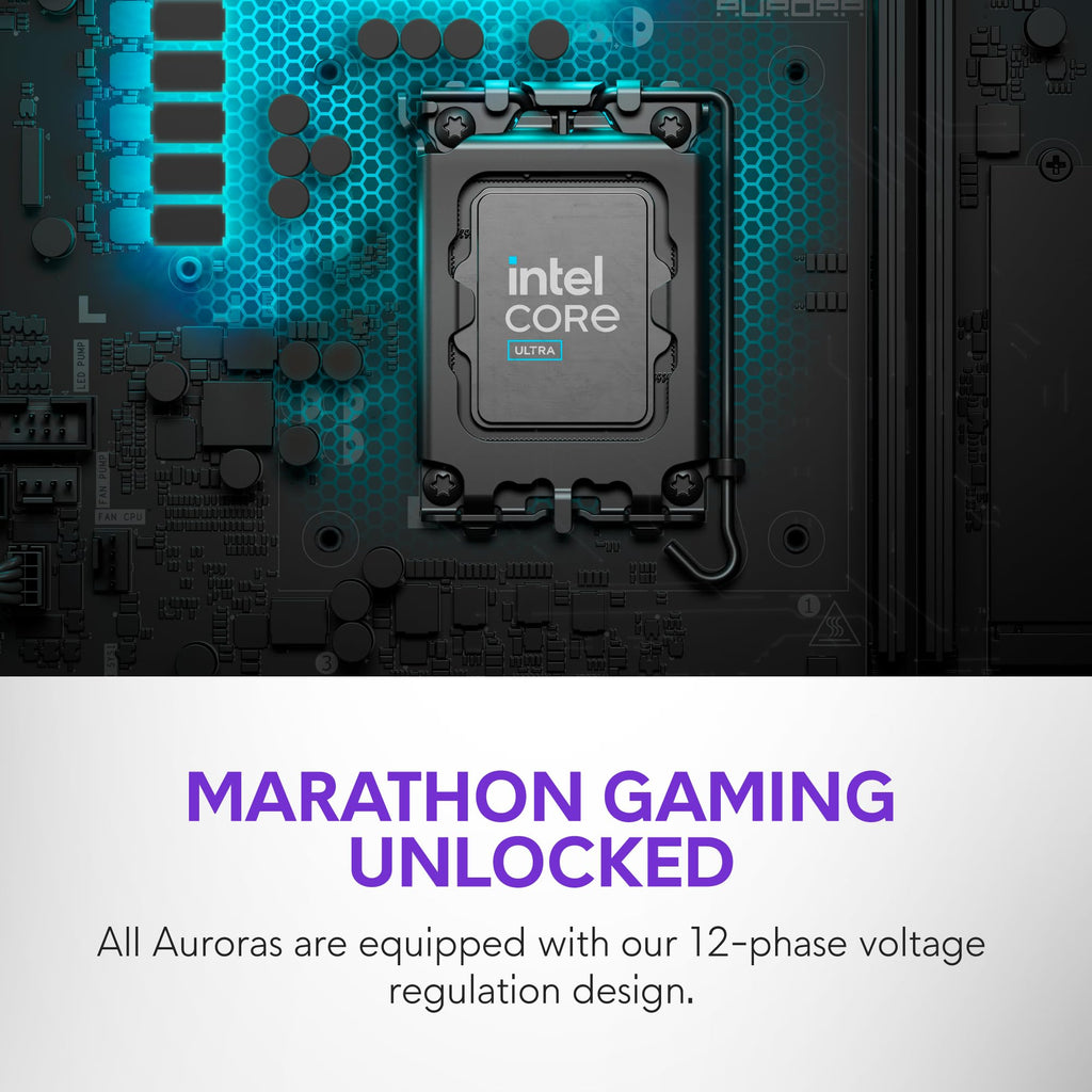 Alienware Aurora Gaming Desktop ACT1250 - Intel Core Ultra 9 285 Processor, Liquid Cooled, NVIDIA GeForce RTX 5080, 32GB DDR5 RAM, 1TB SSD, 1000W Platinum Rated PSU, Windows 11 Home - Clear Panel